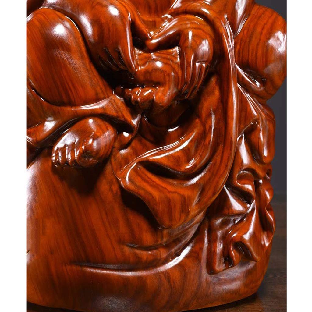 Estatuas de Buda Estatua de Buda Huanghuali Talla de Madera Maitreya Buda Decoración de Madera Maciza Riendo Buda Home Craft 7.88 Pulgadas Regalos Que te Hacen Feliz