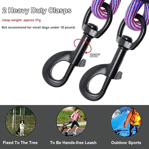 Miniatura 2 de BTINESFUL Correa de cuerda larga para perro de 8, 12, 20, 30, 50 y 75 pies, correa de patio al aire libre, entrenamiento de perros grandes, medianos