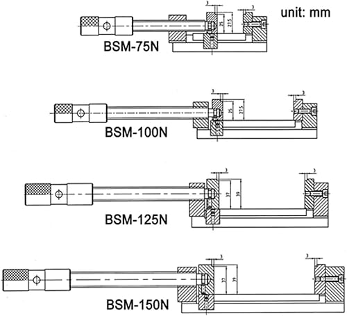 Miniatura 7 de KAKA INDUSTRIAL Tornillo de prensa de taladro, tornillo de sujeción de 4 pulgadas BSM-100N para perforación de precisión, fresado y carpintería