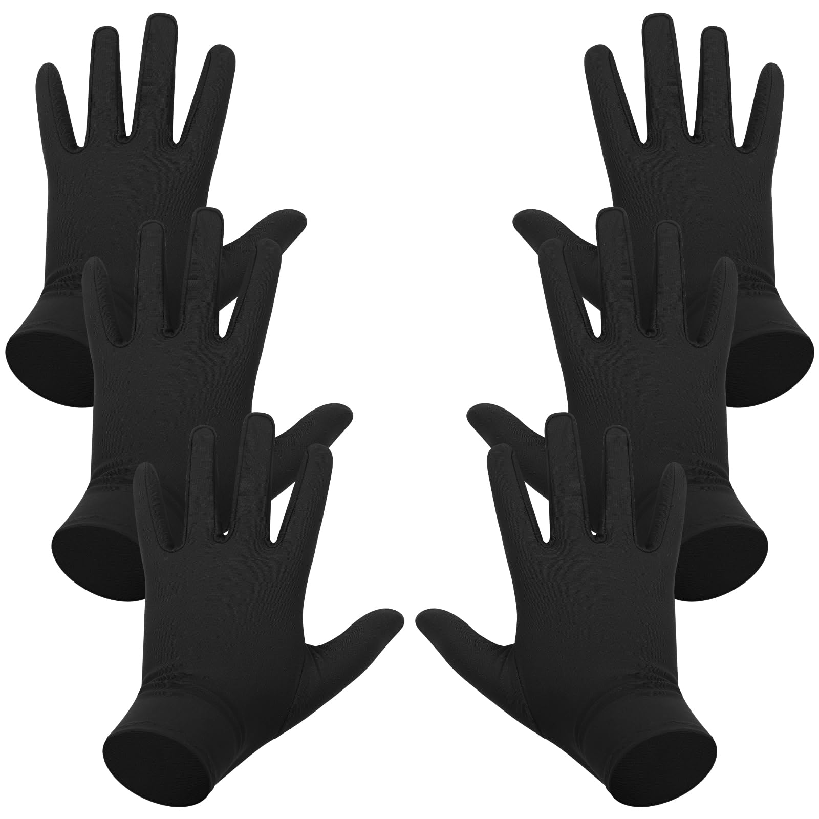Coume 6 Pairs Eczema Gloves Viscose Reusable Moisturizing Gloves for Dry Hands Eczema Spa Women Men(Black)