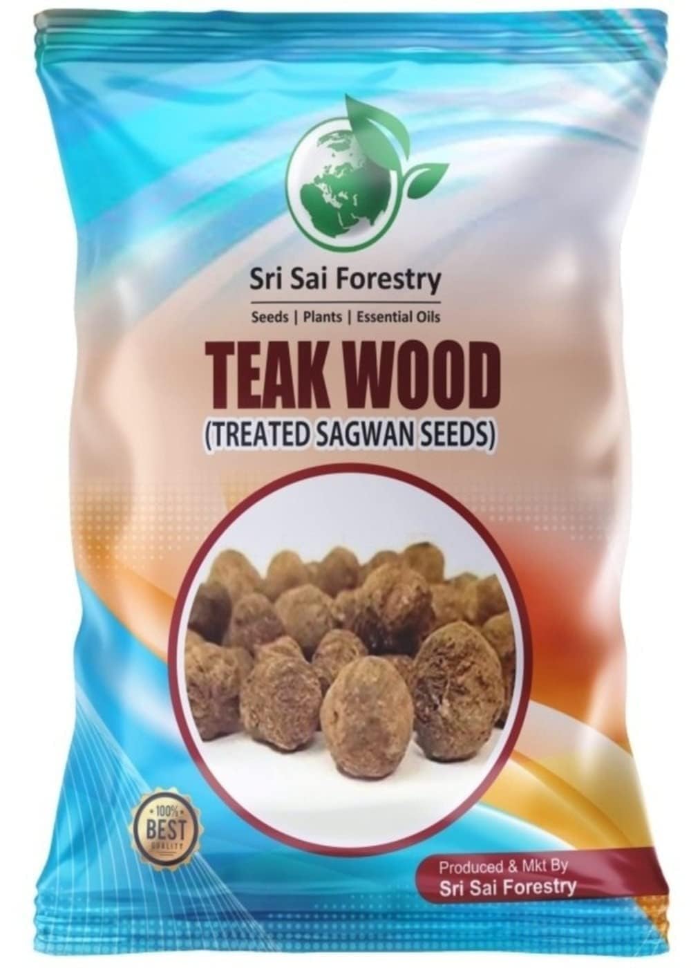 SRI SAI FORESTRY Teak Wood Seeds Sagwan Seeds for Planting | Treated Teakwood Seed | Tectona Grandis (100G)
