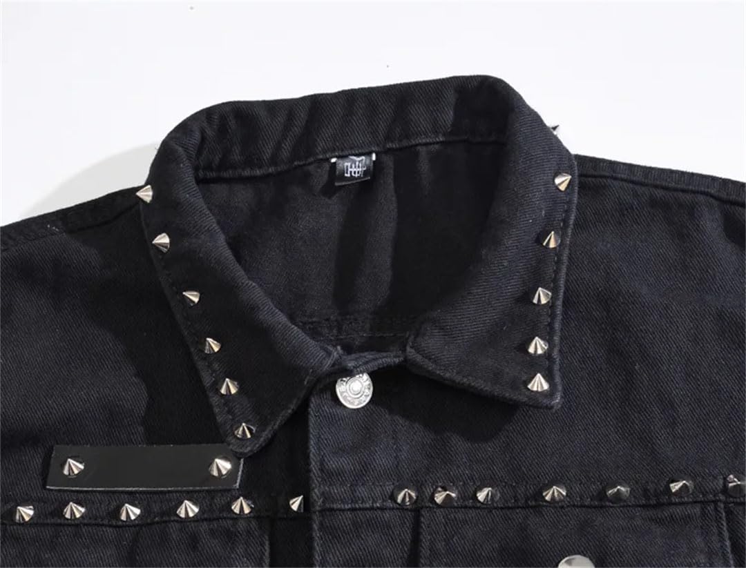 Gilet da uomo in denim strappato senza maniche giacca di jeans gilet da uomo gilet in cotone West Cowboy Hip Hop Rivet Streetwear