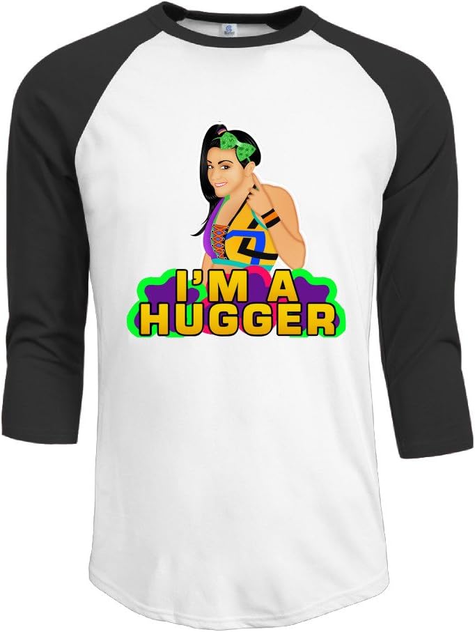 Bayley WWE Wrestler Men's Raglan Baseball Jersey T-shirt Top Crew Neck
