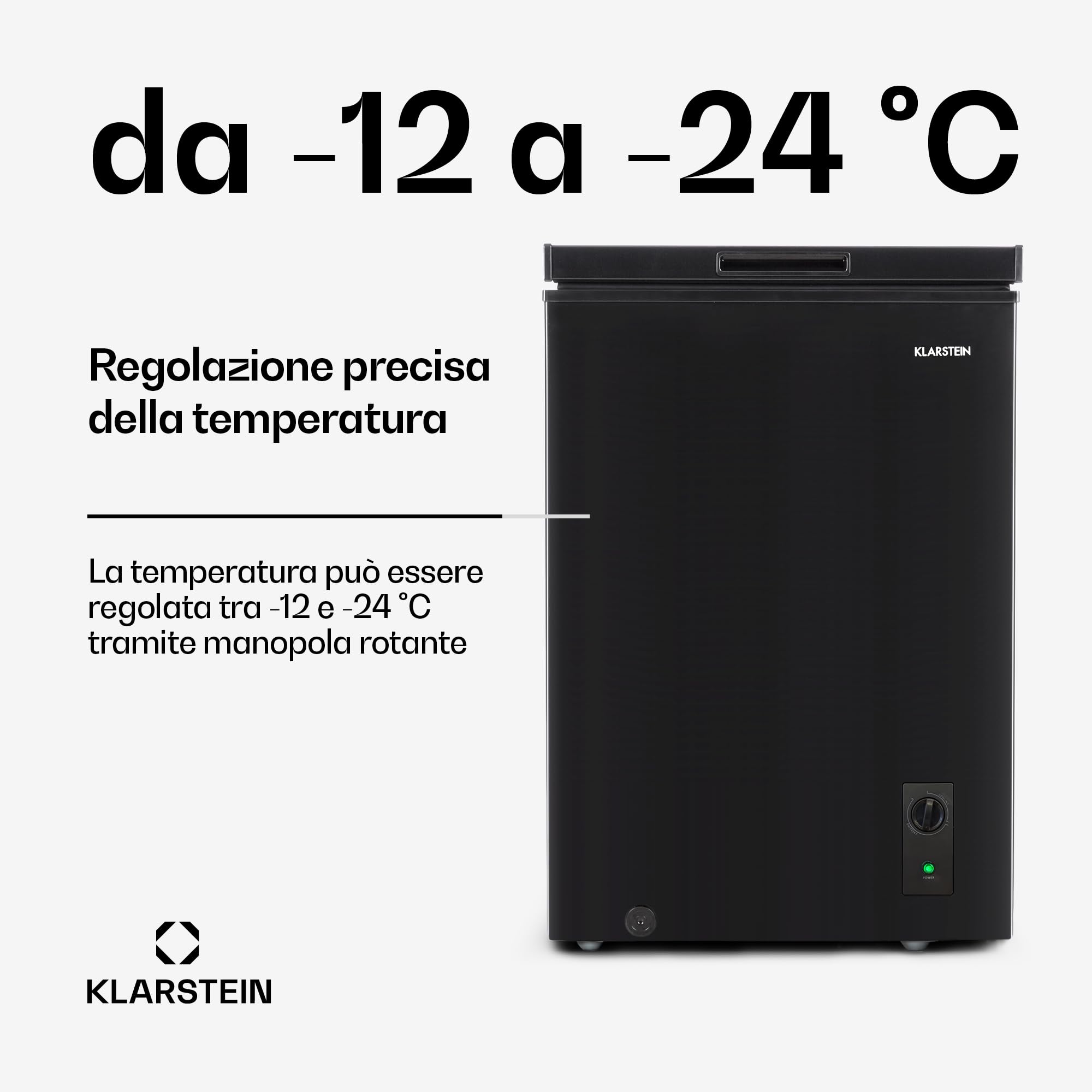 Klarstein Mini Congelatore a Pozzetto Piccolo, Alta Efficienza Energetica, Mini Congelatore Piccolo a Pozzetto Compatto con Cestello e Rotelle, Mini Freezer Congelatore per Casa e Ufficio, 99L