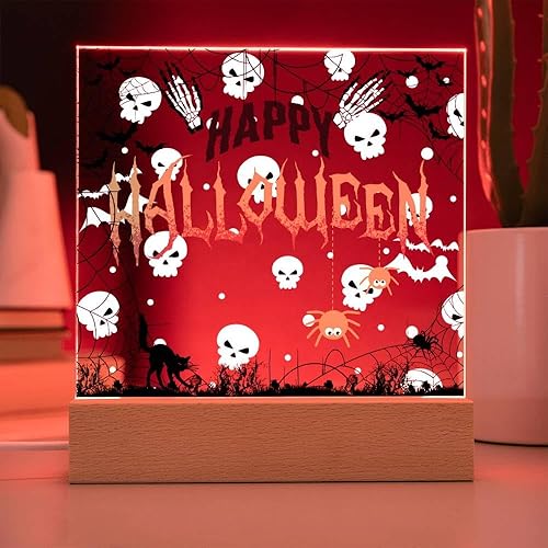 Miniatura 7 de Levitated Skulls - Lámpara de Halloween espeluznante con temática de calabaza fantasma para interiores, decoración de luz nocturna LED para crear