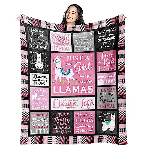 Mcurore Llama Gifts Blanket 60"X50" cover