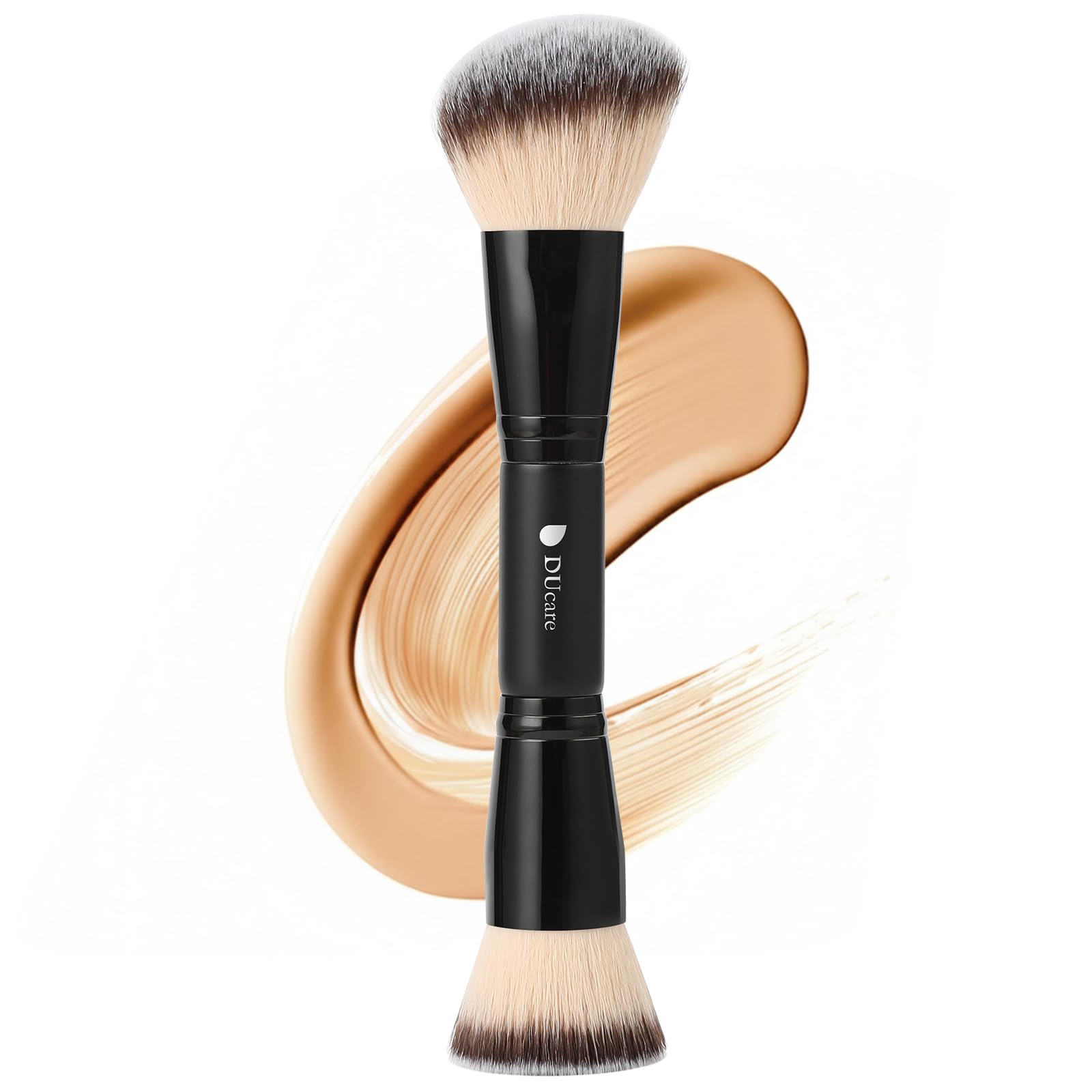 Foundation Brush Contour Bronzer Makeup Brush Double Ended Sculpting Brush for Blending Liquid Powder Concealer Cream Cosmetics Blush Buffe Black