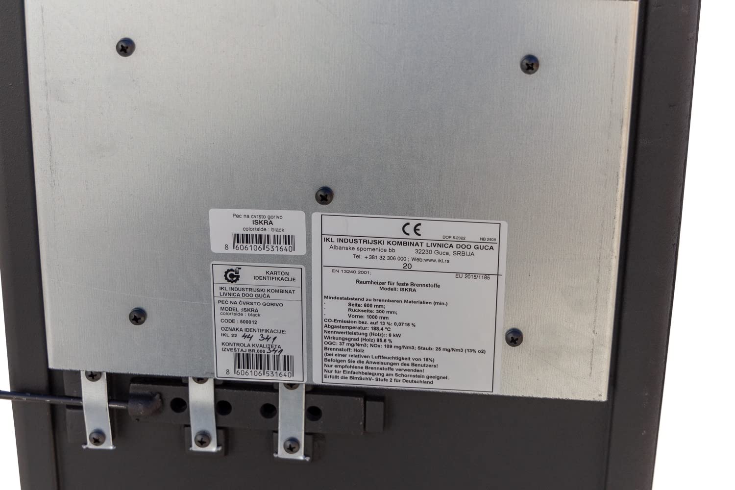 EEK A+ Kaminofen Gusseisen Ofen Antik Holz Guca Iskra Holzofen Klein 6 kW Kamin Gusseisenofen Dauerbrandofen Werkstattofen Hüttenofen Heizofen