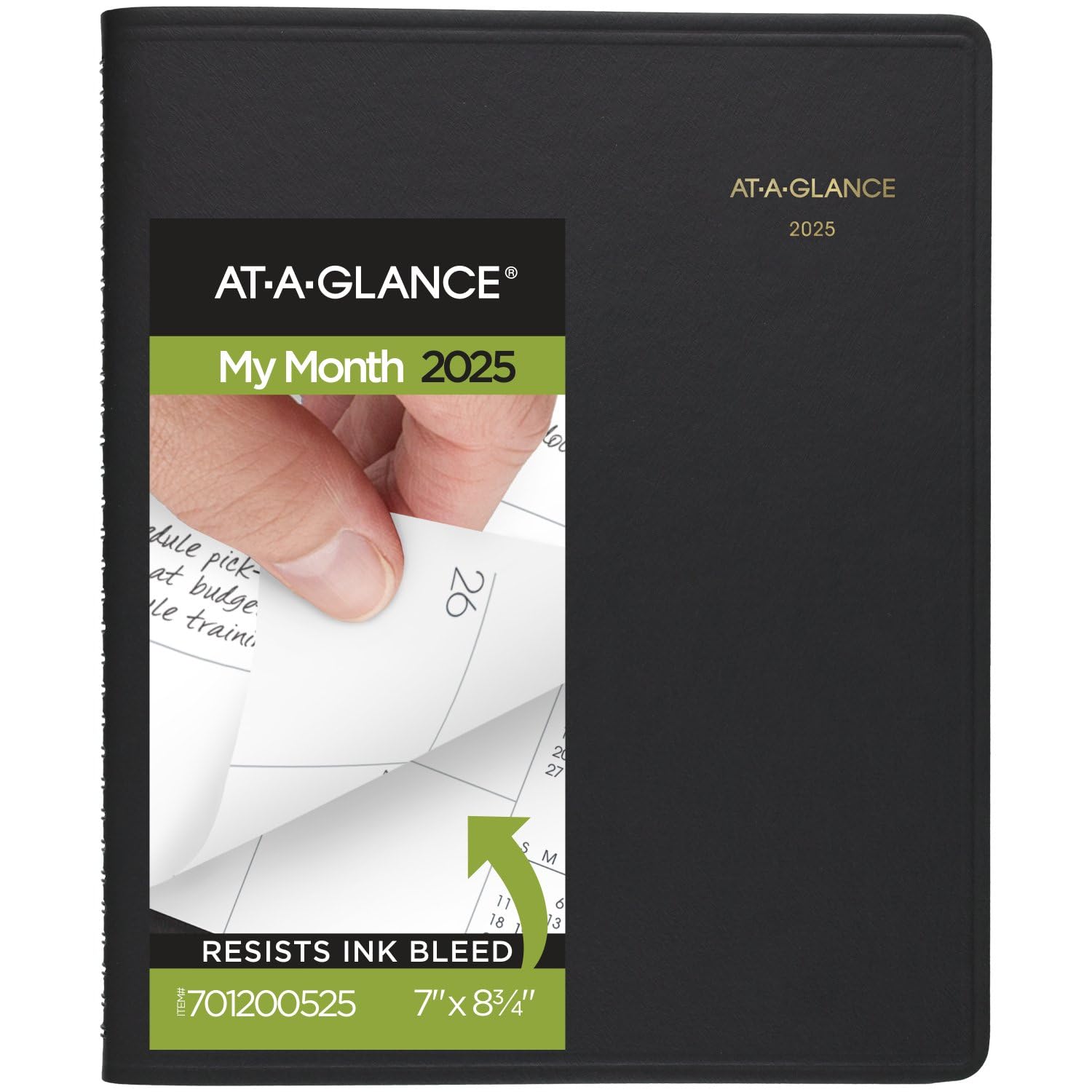 AT-A-GLANCE2025 Planner, Monthly, 7" x 8-3/4", Medium, Black (701200525)