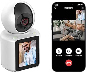 Video Calling Camera with 2.8 inch HD Screen Voice Assistant, 1080P Indoor Home Security Camera, Indoor Home Pet/Nanny/Baby/Elder/Dog Camera with Phone App asin的图片