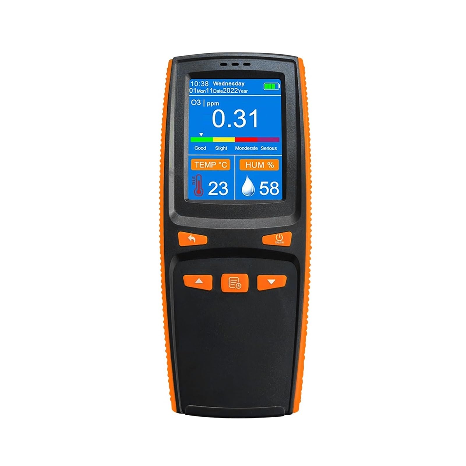 Kongmm One Color Air Quality Monitor, Ozone Quality Detector Temperature Humidity Monitoring Air Quality Detector O3 Gas Monitor