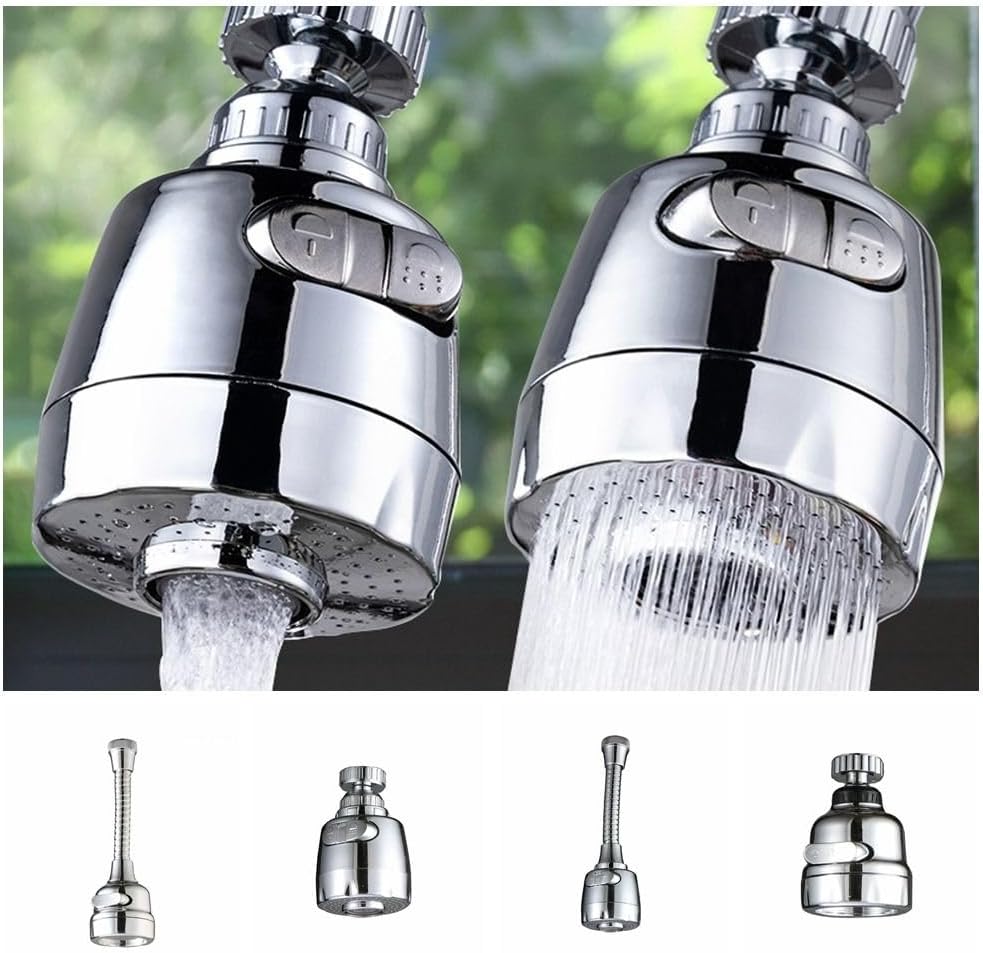 Faucet Extender Nozzle Splash Proof 3 Modes Sprinkler Tap Water Filter Aerator for Kitchen Bathroom Sink(S-Two Modes)
