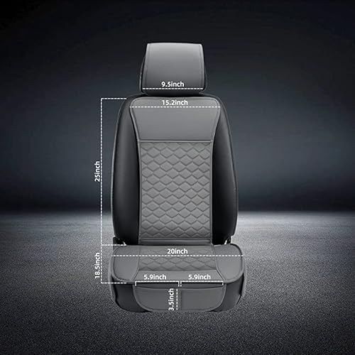 Elantrip 2Pcs Front Car Seat Covers Leather Car Seat Protector Universal Fit For Most Cars Suvs And Trucks Water Proof Seat Protector Gray #TOP5