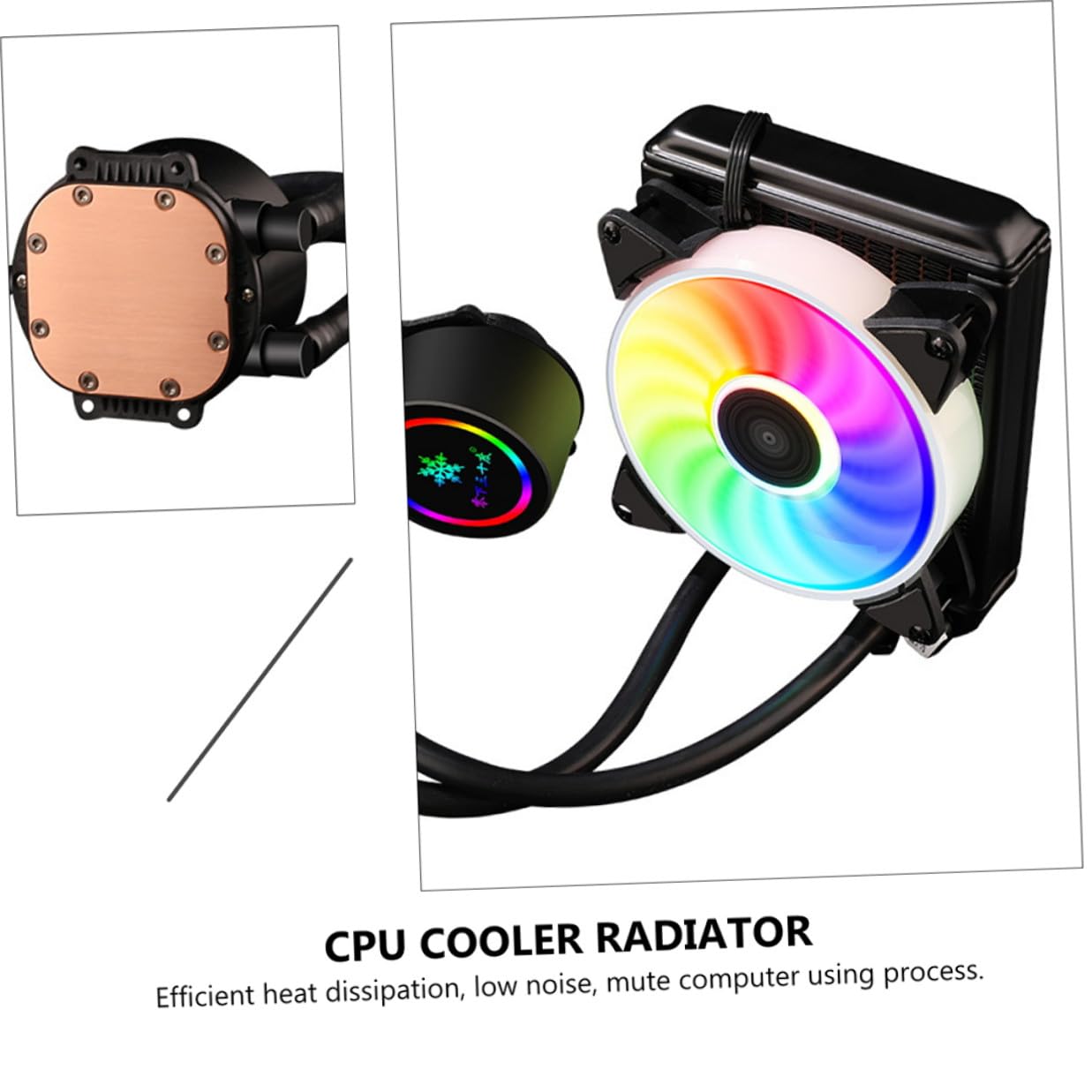 CPU Liquid Cooler Radiator 120mm Argb Water Cooling System for Gaming Pc, Silent Pump and Fan, Compatible Desktop Computers, Efficient Heat Dissipation