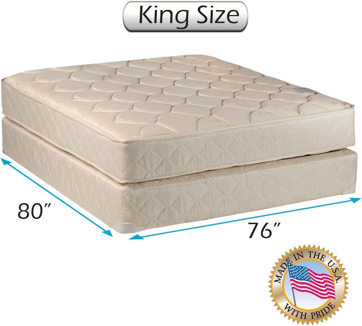 DS Solutions USA Comfort Classic Single-Sided King Gentle Firm Mattress and Box Spring Set