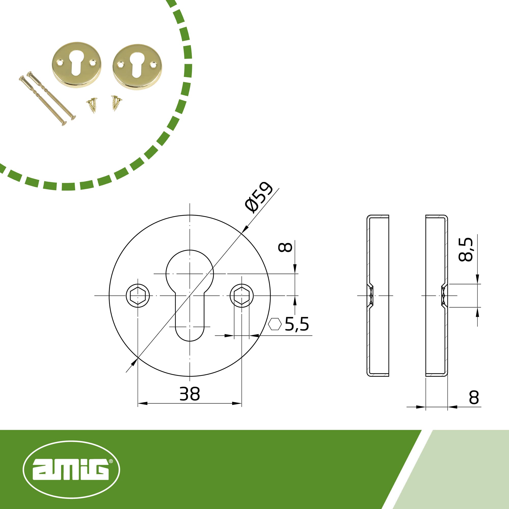 Amig, Rundes Schlüssel-Set für Schlösser mit Europrofil-Zylindern, Mod. 26 AT, diameter 59 mm - Image 3