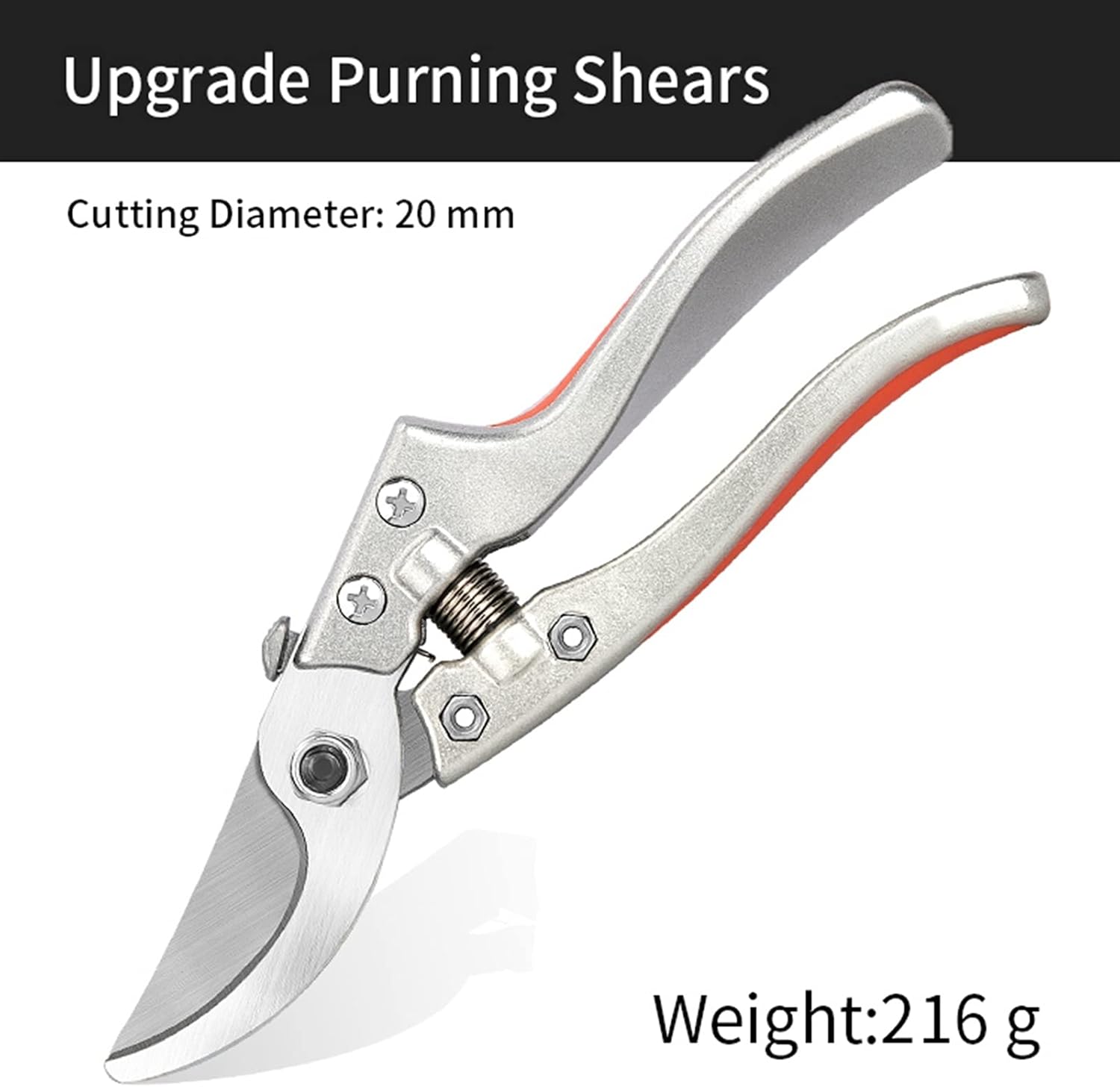 High Hardness Pruning Shears, Arc Handle Branch Cutter, Garden Tree and Floral Scissors, Handheld Pruner Tool for Gardening
