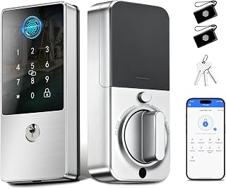 Smart Lock, 7-in-1 Keyless Entry Deadbolt Smart Lock with Keypad, Fingerprint Door Lock, Smart Locks for Interior Front Do... Price In India