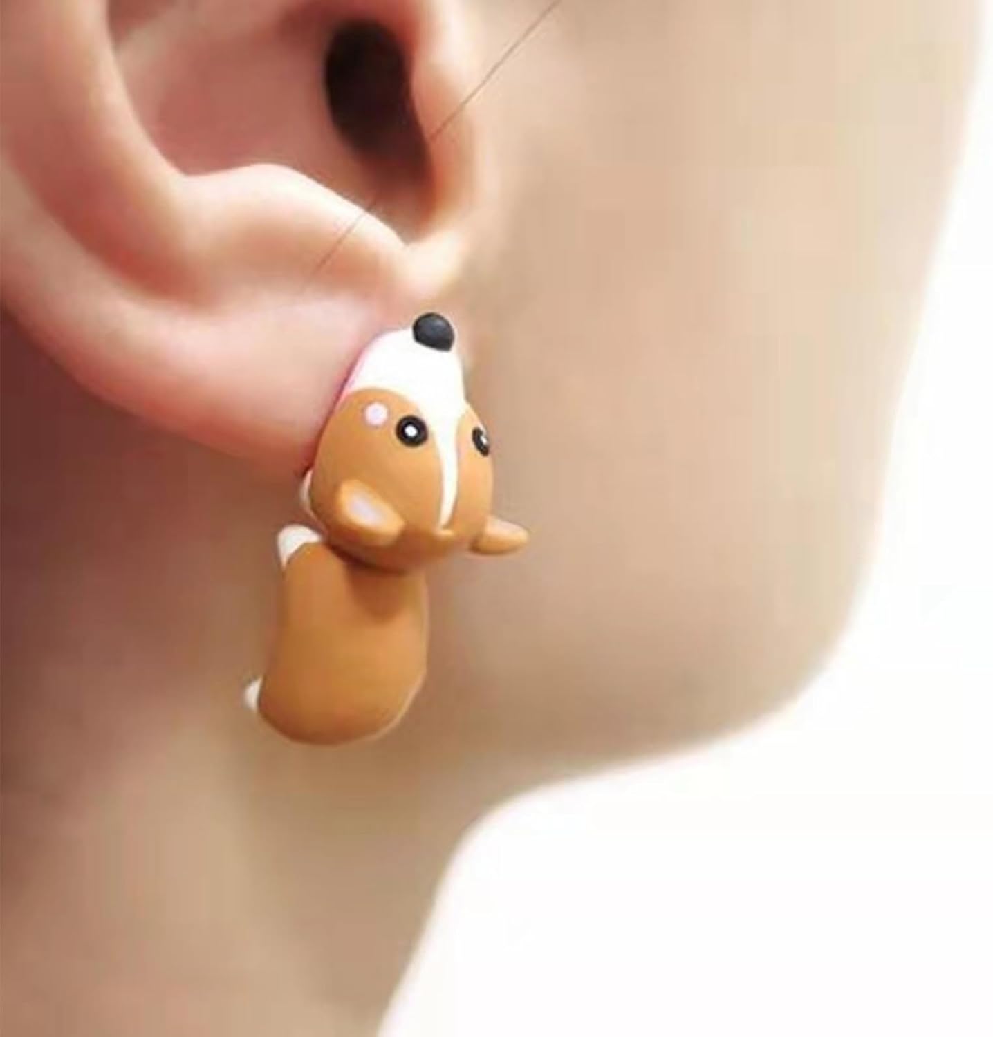 Cute Animal Bite Earrings for Women 3D Clay Animal Dinosaur Earrings Funny Animal Cartoon Biting Ears Stud Earrings Jewelry Gifts Cute Funny Stuff - Image 2