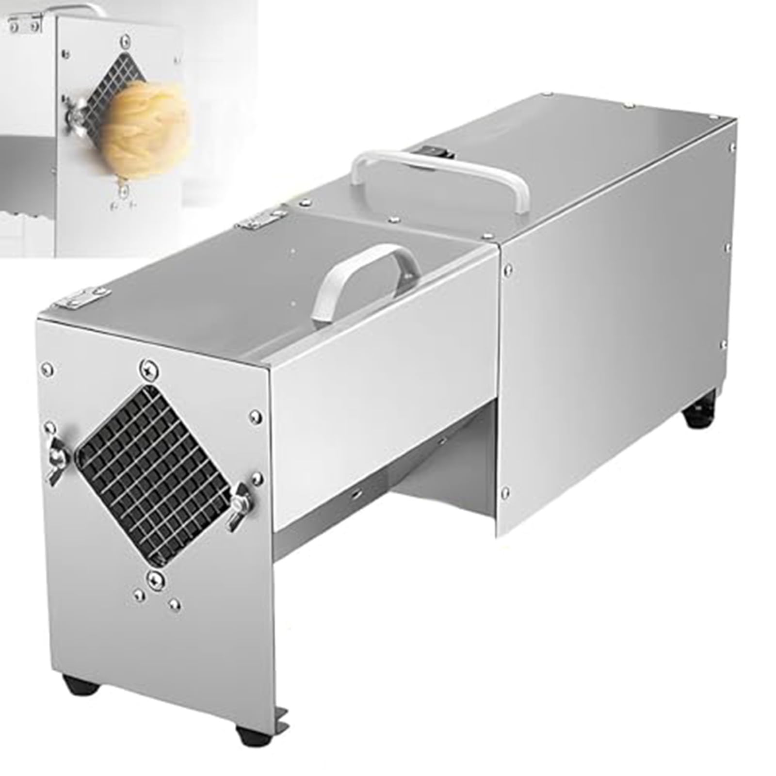 OLSKFUH Electric Vertical French Fry Cutter Stainless Steel Vegetable Slicer With 3 Blades For Restaurants, Buffets & Home Use For Quick Meal Prep,
