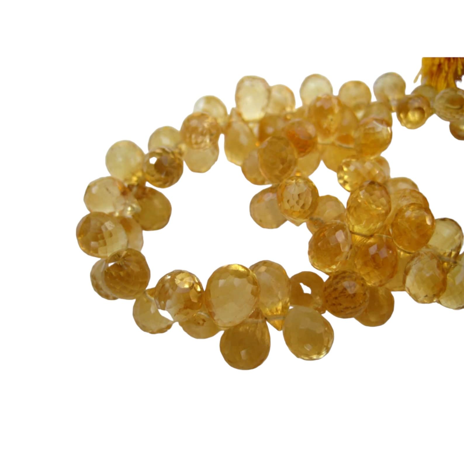 Briolettes de goutte de citrine percées pour éliminer les difficultés de montage de vos bijoux