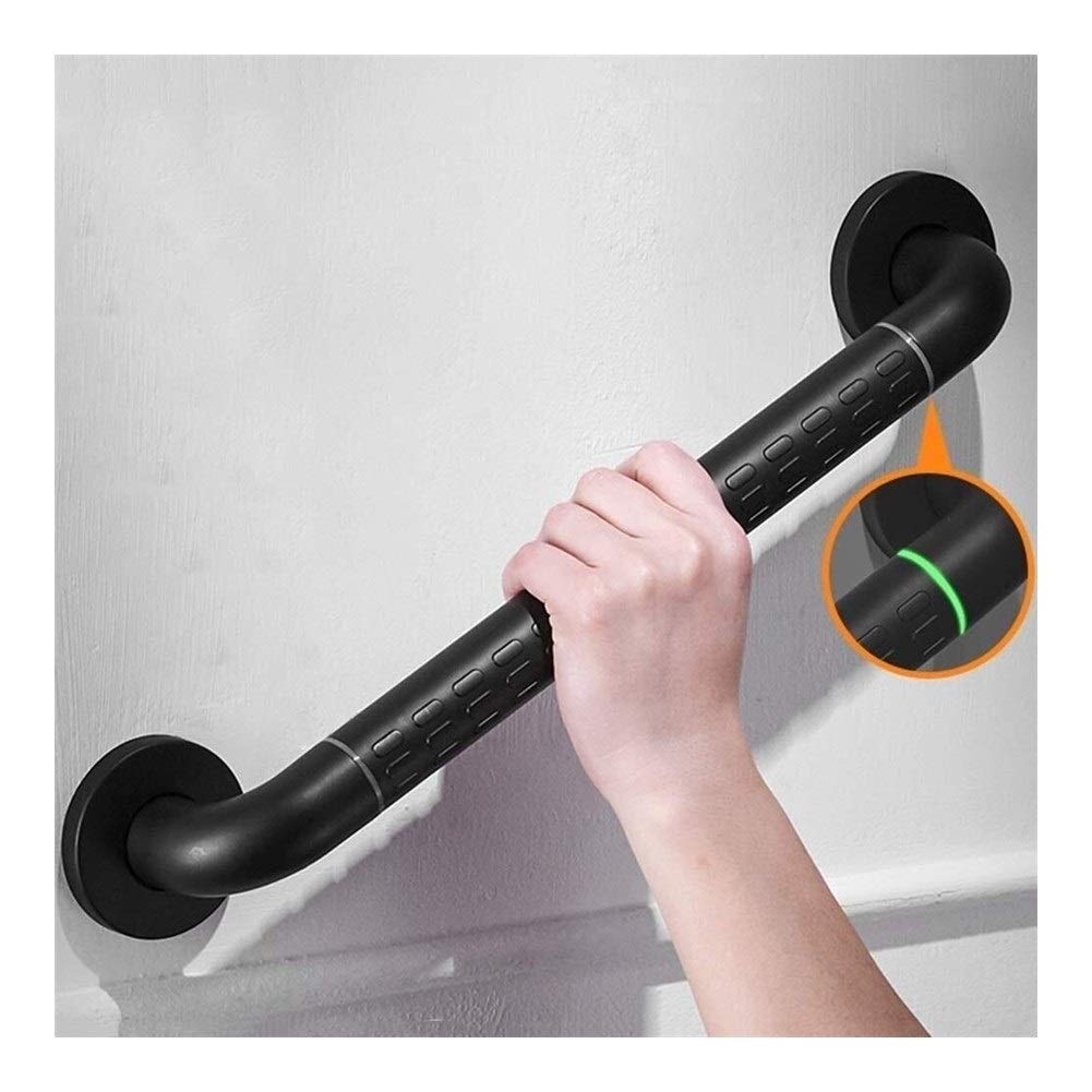 Pasamanos de baño, pasamanos de Acero Inoxidable, Barra de Apoyo para baño, Tubo Exterior de Nailon, para Personas Mayores y discapacitadas, Mango de Apoyo para Ducha, Blanco, 48 cm