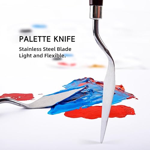 Miniatura 4 de Xin Bowen - Juego de 25 pinceles de pintura, pinceles profesionales de pintura acrílica, serie experta, kit de pinceles de nailon con cuchillo de