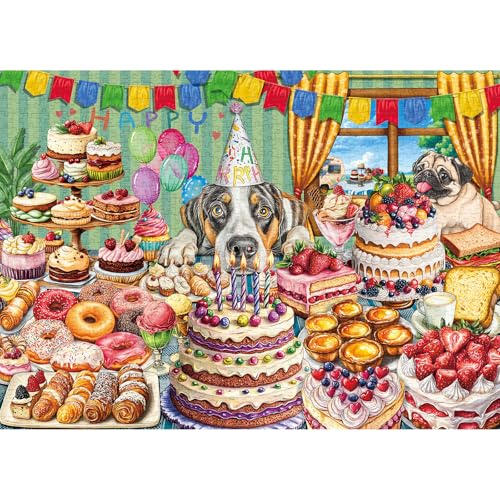 HUADADA Jigsaw Puzzles for Adults 1000 Pieces Jigsaw Puzzle for Adults Interesting Toys Jigsaw Puzzles Birthday Gifts, Impossible Puzzle, Challenging Game, Stained Glass Puzzles - Dessert Feast