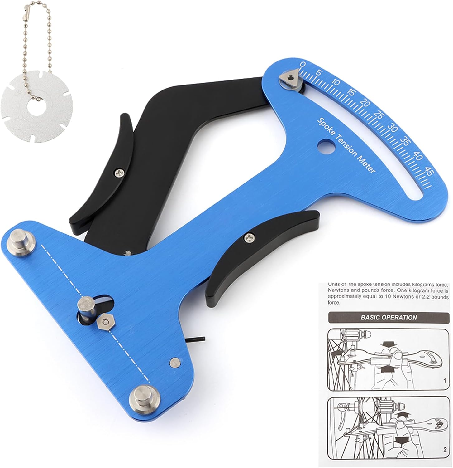 Bicycle Spoke Tension Meter Measuring Tool, Adjustment Wheel Repair Road Bike Indicator Meter Tensiometer Tools with Specification Caliper