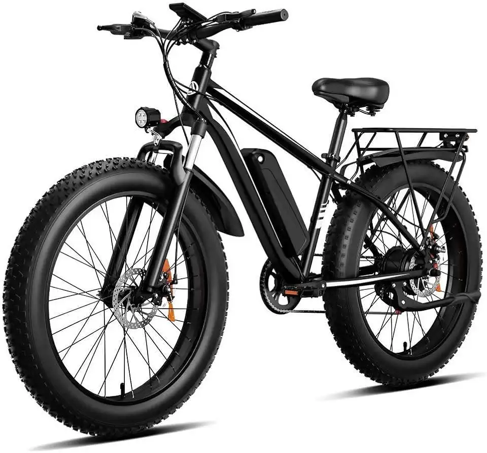 Bicicleta de montanha,Bicicleta Elétrica para Adultos,fora de estrada,Mountain Bikes, Pneu Largo de 26” x 4”, 1500W, Bicicleta Elétrica de Motocicleta de 7 Velocidades, Bateria de 48V, até 51 Km/h