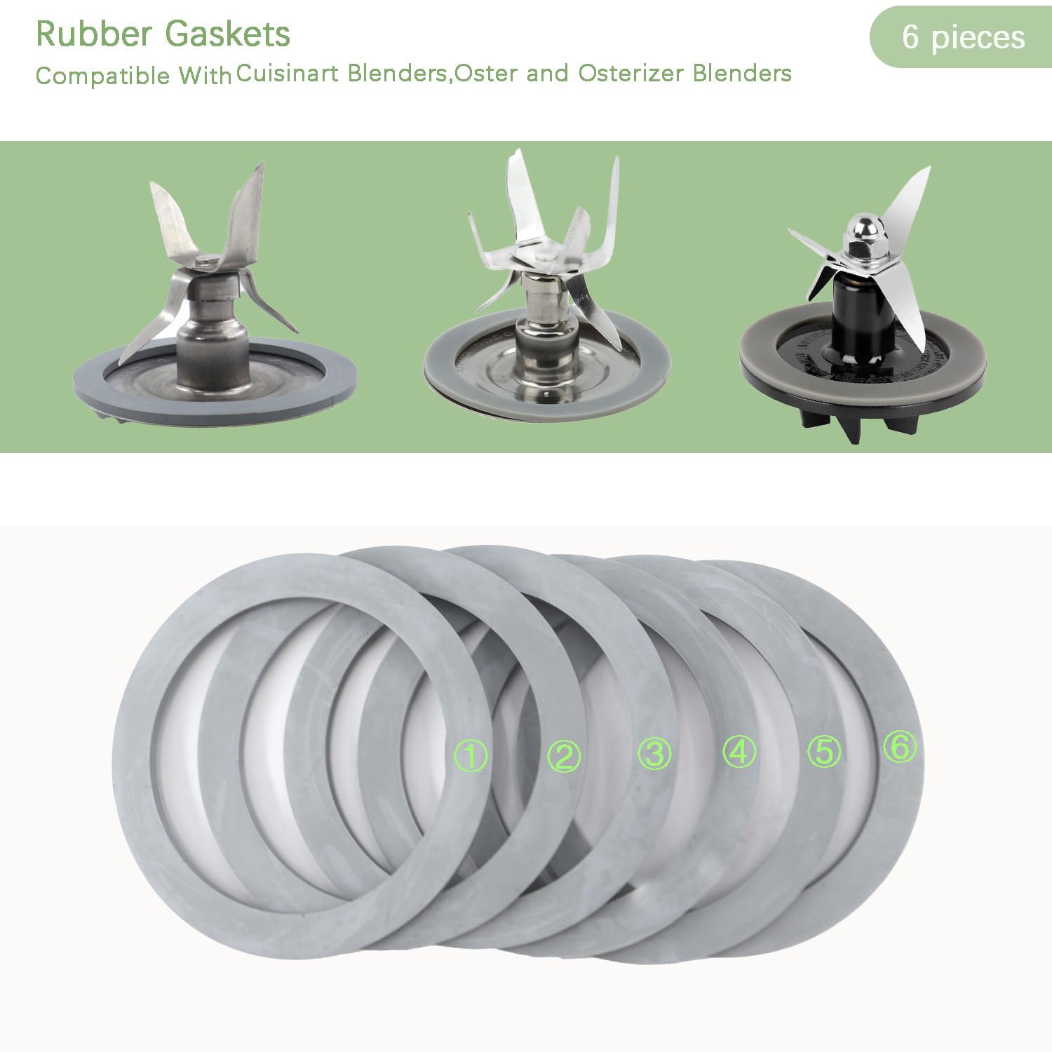 Amazon.co.jp: ブレンダーラバーリング交換用6ピース、ラバー
