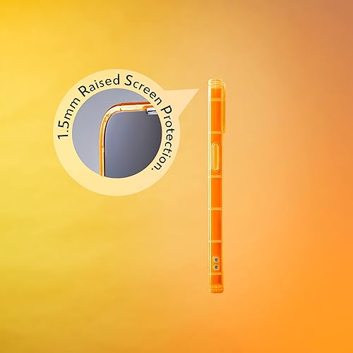 Miniatura 4 de SteepLab The Grippy Jelly - Funda con resaltador de neón para iPhone, con bolsillos protectores de aire (naranja intenso brillante, iPhone 13 Mini)