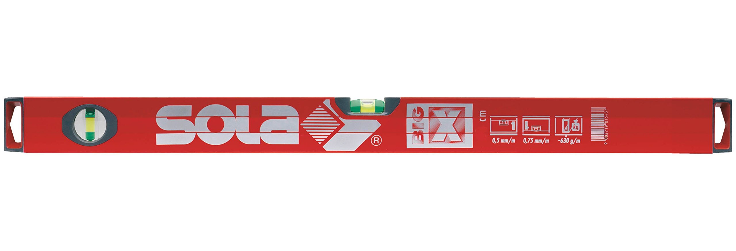 Sola Big X Niveau avec 3 bulles de précision, en aluminium, extra résistant, de 150 cm