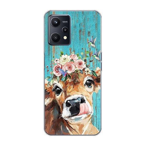 KARTXITAI Case Compatible with Q5,Shockproof Slim Thin Silicone Protective Anti-Fingerprint Anti-Scratch Anti-Fall Phone Cover - Cattle,Flowers, Birds, Oil Paintings