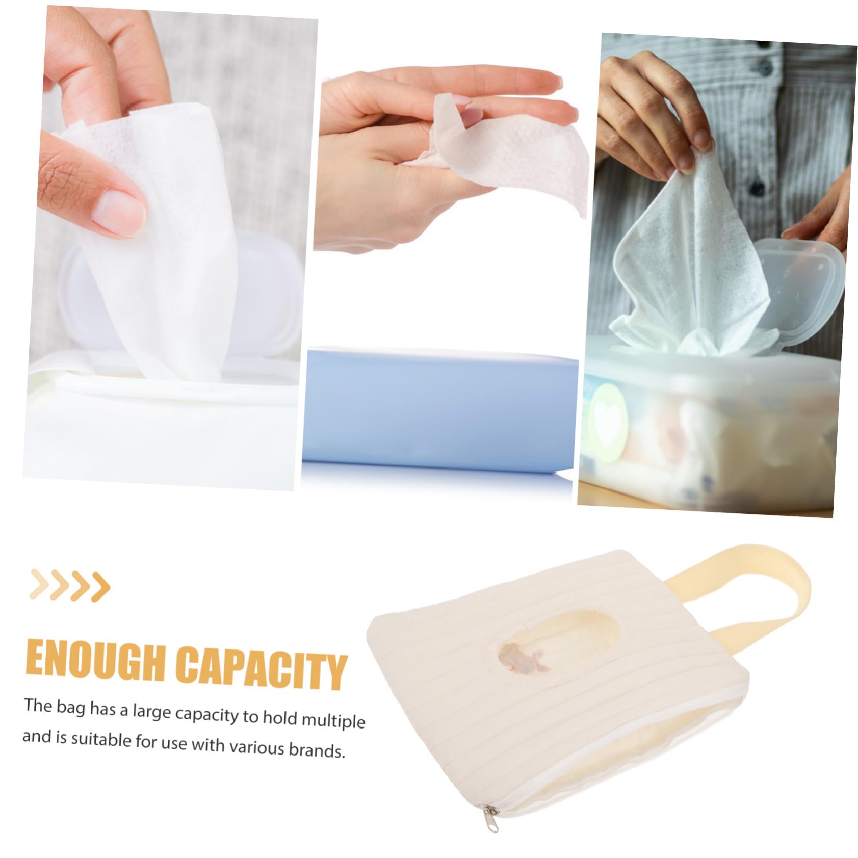 HANABASS Portable Bag Box for Diapers Reusable Wipes Container Bunny Design for Boys and Girls