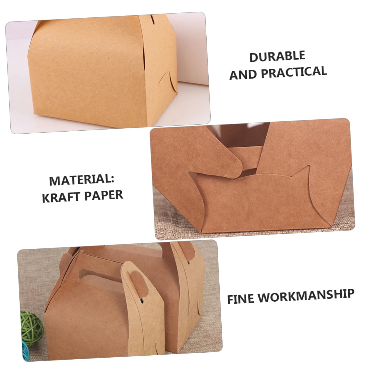 Yardenfun Faltbare Kuchenverpackungskartons Handliche Tortenverpackungskartons 30 Stück aus Kraftpapier mit Henkel für Dessertladen und Zuhause