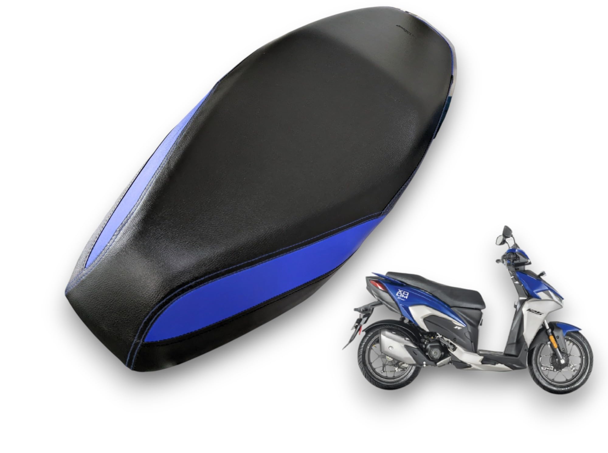 autoleopard xoom xtec 125 scooty seat Cover,pu Leather, Blue Black Colour, Double Nylon Stitch.Water Proof All Weather Proof-image-46