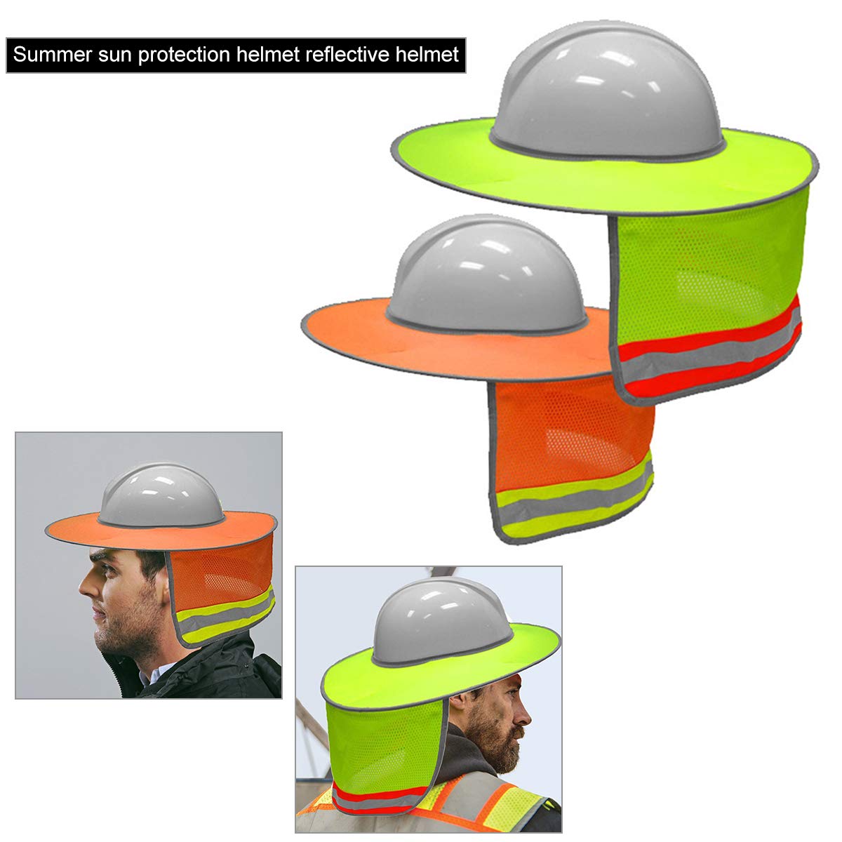 Quorvex Sonnenschutz Für Sicherheitshelm - Mit Nackenschutz & Reflexstreifen