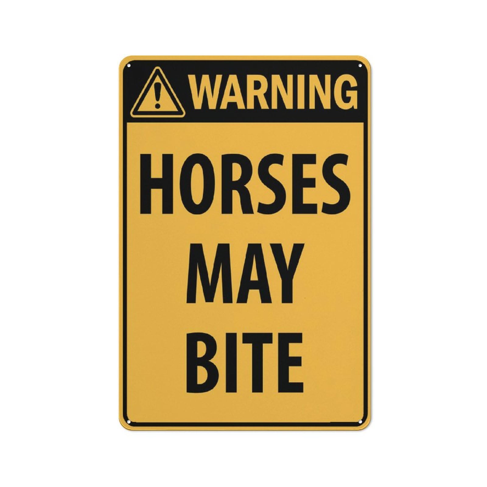 Warning Horses May Bite Sign 8"X12" Rust Free Aluminum Signs Outdoor, Metal Tin Sign For Home, Business, Yard