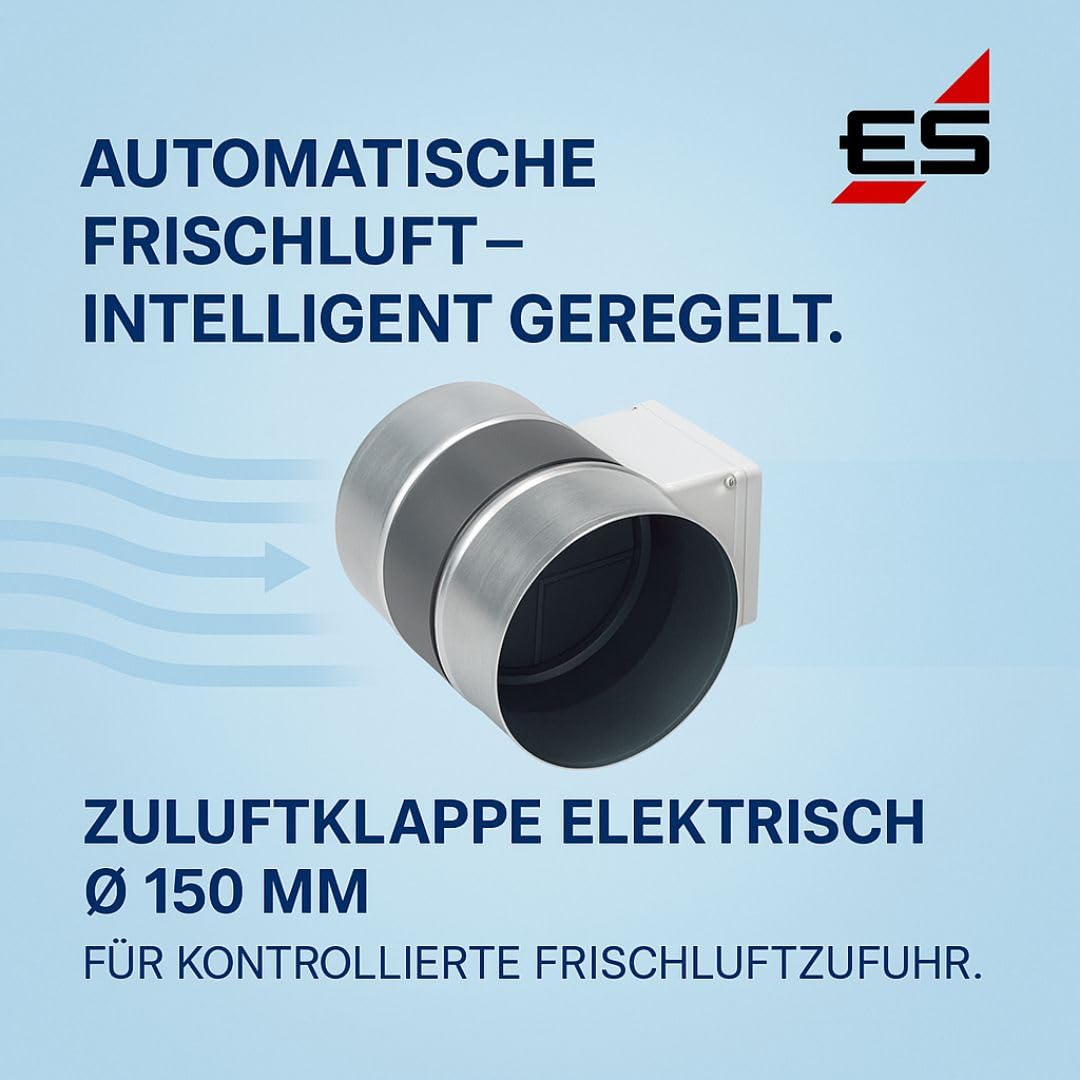 Elektrotechnik Schabus 201755, Conducto de Aire con Tapa de Ventilación Eléctrica, 230 V, 150 mm