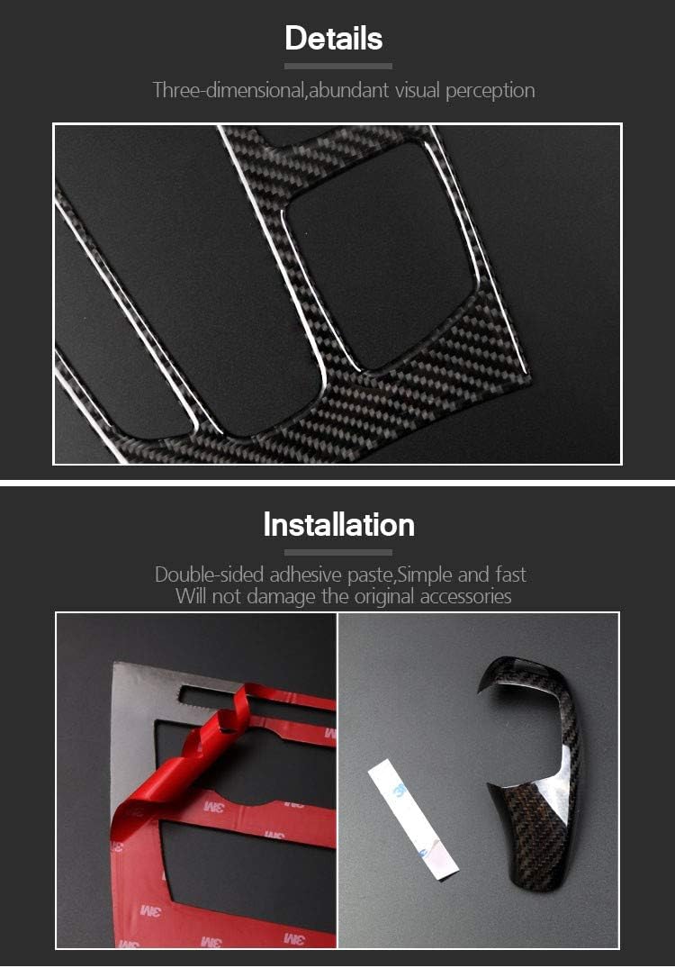GZXinWei Carbon Fiber Sticker Decorative Cover Strip for Car Control Gear Shift Panel