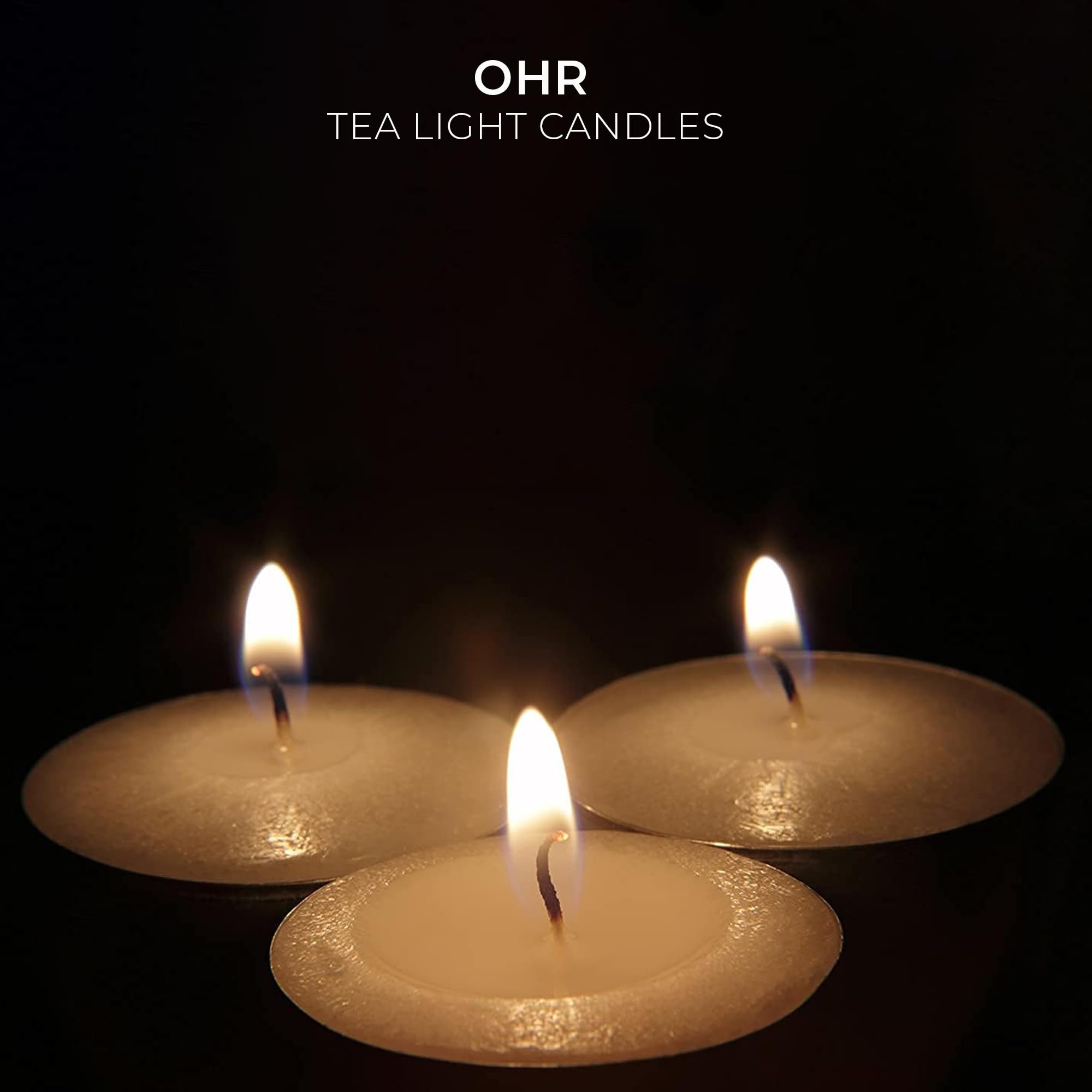 Ohr Candles Velas de Té - Paquete de 200 Velas de Té sin Perfume - Velas de Larga Duración 4 h - Velas Blancas en Taza Aluminio