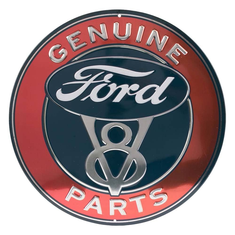 Amazon.com: Ford Genuine Parts V8 Round Embossed Metal Sign