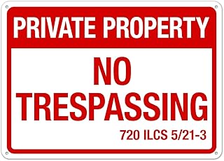 Illinois No Trespassing Private Property Sign 8x12 Inch Metal Sign – Informational & Decorative Wall Display