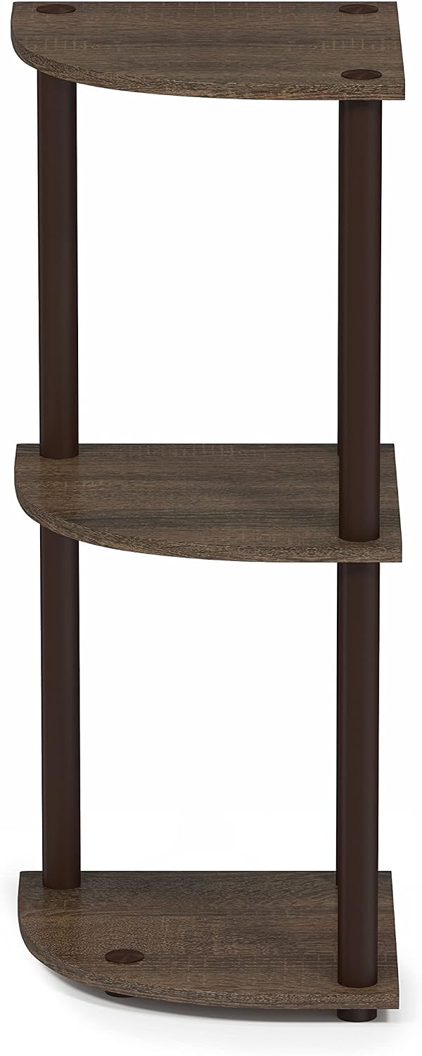 Furinno Turn-N-Tube Toolless Assembly 3-Tier Closet Shelf, Walnut