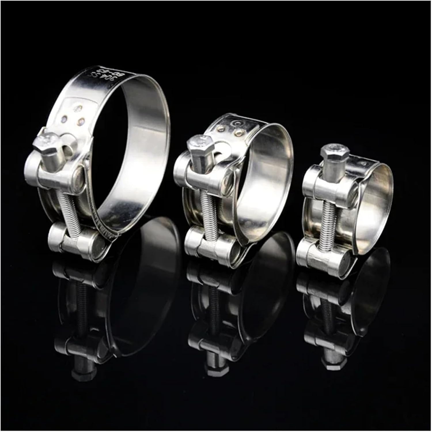 304 Stainless Steel Powerful Hose Pipe Tube Clamps Exhaust Air Water Pipes Sealing Strength Repair Welding Tool 1PCS(80-85mm)