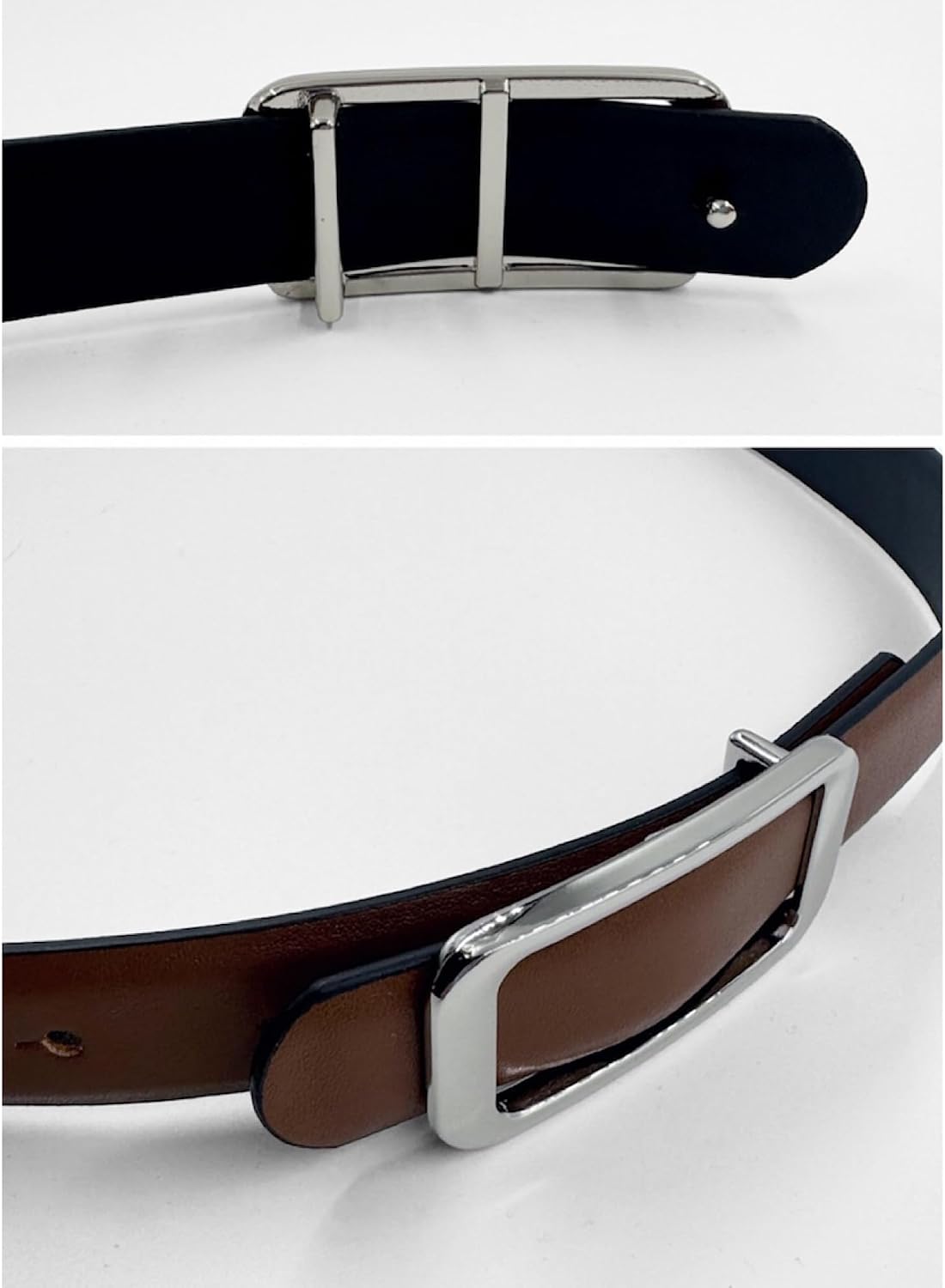 Women's Soft Genuine Leather Belts, 0.90" Width Reversible Belts, Alloy Buckle, Waistband For Pants, Jeans
