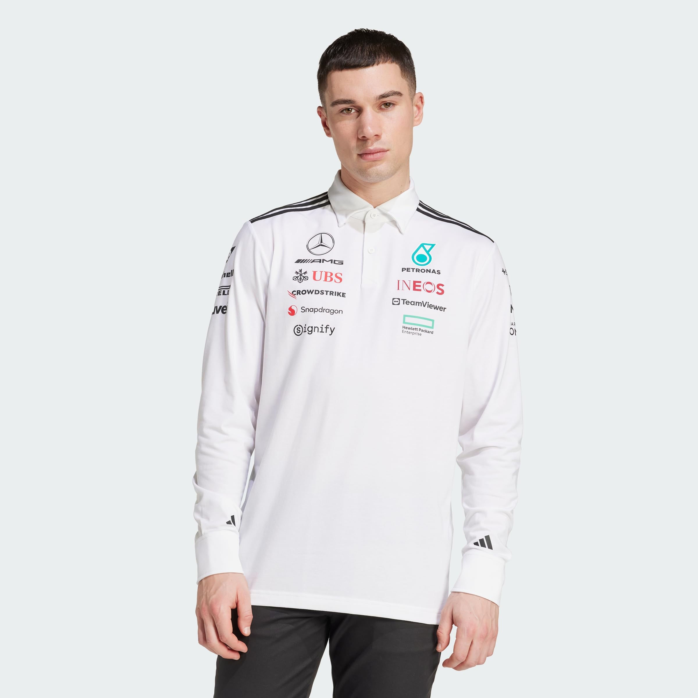 adidas KOSZULA POLO Z DŁUGIM RĘKAWEM Mężczyźni MERCEDES - AMG PETRONAS FORMULA ONE TEAM TEAM POLO LONG SLEEVE MEN (1 w zestawie)
