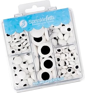 Sweets Indeed Candy Eyeballs, Edible Eyes, Assorted Variety, Perfect for Cake Decorations, Baking, Ice Cream, Cookies, Cup...
