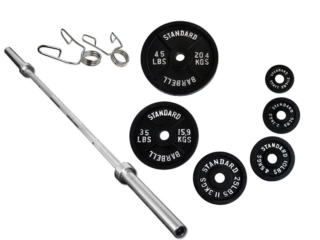 Ader Power Rack w/ 300 Lb Black Olympic Weight Set, Flat Bench and Free Mat